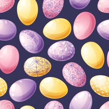 Seamless pattern with Easter eggs. Background for Easter. Great for wrappin.. Stock Illustration