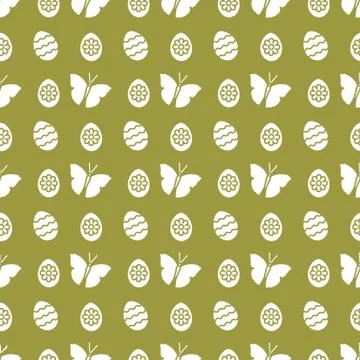 Seamless pattern with Easter eggs, butterflies. イラスト素材