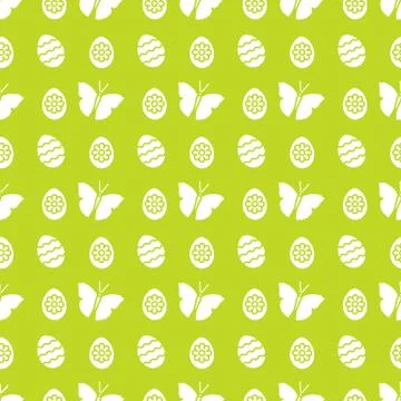 Seamless pattern with Easter eggs, butterflies. 스톡 일러스트