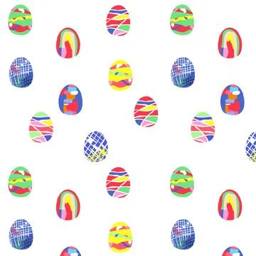 Seamless pattern of Easter eggs for cards. Happy easter. Vector illustration Stock Illustration