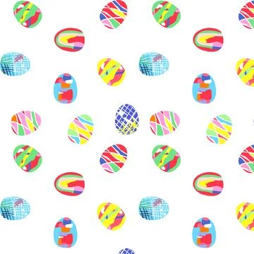 Seamless pattern of Easter eggs for cards. Happy easter. Vector illustration Stock Illustration