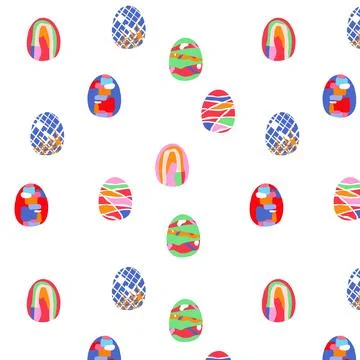 Seamless pattern of Easter eggs for cards. Happy easter. Vector illustration Stock Illustration