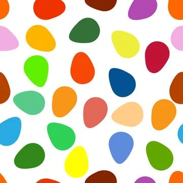 Seamless pattern with Easter eggs, cute patterned eggs with polka dots and st イラスト素材