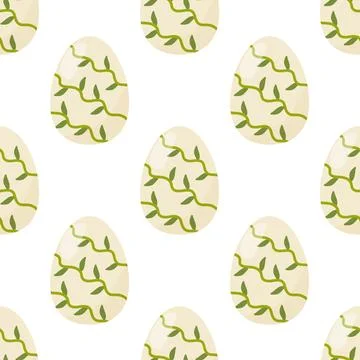 Seamless pattern easter eggs with different textures. Vector illustration. .. Stock Illustration