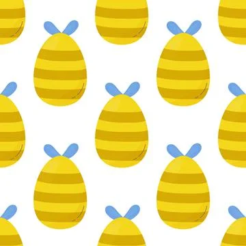 Seamless pattern easter eggs with different textures. Vector illustration b.. Stock Illustration