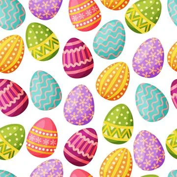 Seamless pattern of Easter eggs. Easter eggs for Easter holidays. Stock Illustration