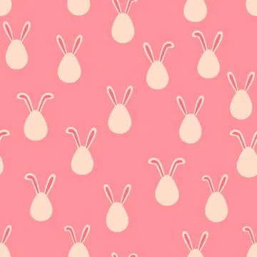 A seamless pattern with Easter eggs with emoticons and bunny ears. A vibran.. Stockillustratie