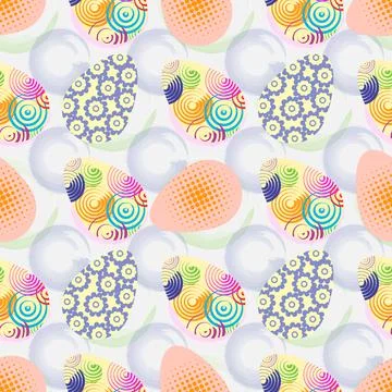 Seamless pattern with Easter eggs. Happy Easter print Stock Illustration