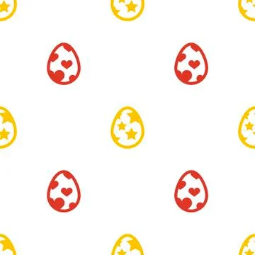 Seamless pattern of Easter eggs icon holiday background Stock Illustration