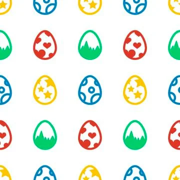 Seamless pattern of Easter eggs icon holiday background イラスト素材