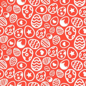 Seamless pattern of Easter eggs icon holiday background Stock Illustration