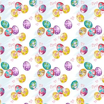 Seamless pattern of easter eggs Stock Illustration