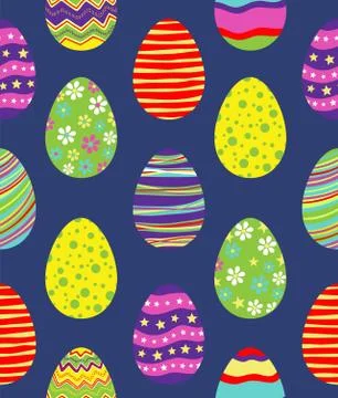 Seamless pattern with easter eggs Stock Illustration