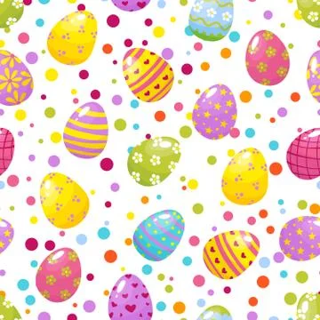 Seamless pattern with easter eggs Stock Illustration