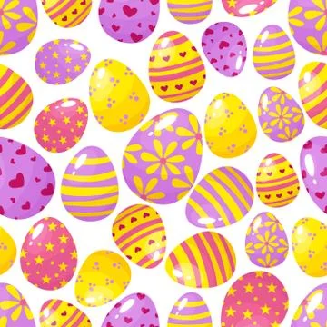 Seamless pattern with easter eggs Stock Illustration