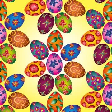 Seamless pattern with easter eggs Stock Illustration