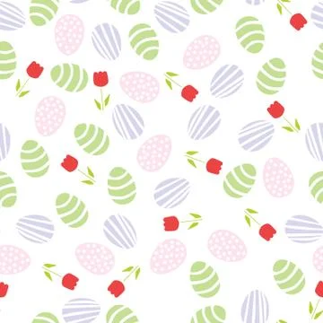 Seamless pattern of Easter eggs 스톡 일러스트
