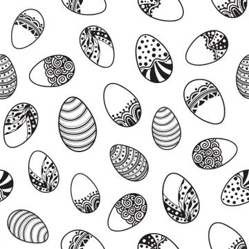 Seamless pattern with easter eggs Stock Illustration
