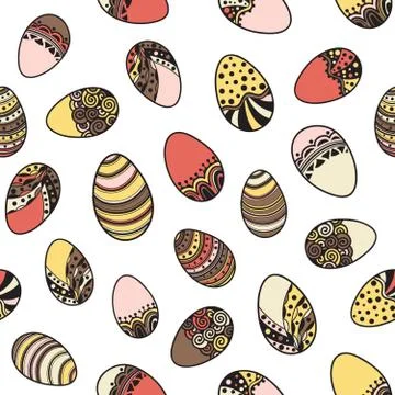 Seamless pattern with easter eggs Stock Illustration