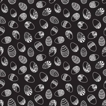Seamless pattern with easter eggs Stock Illustration