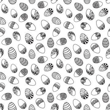 Seamless pattern with easter eggs Stock Illustration
