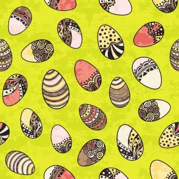 Seamless pattern with easter eggs Stock Illustration