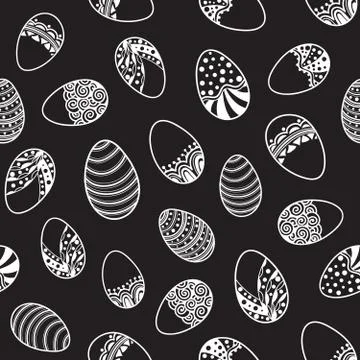Seamless pattern with easter eggs Stock Illustration