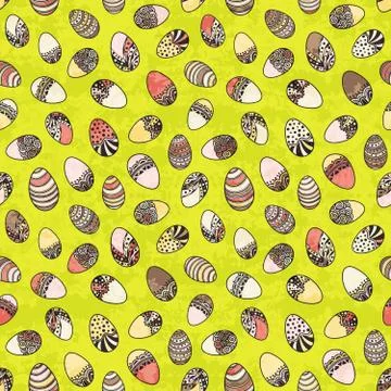 Seamless pattern with easter eggs Stock Illustration
