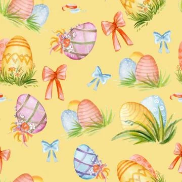 Seamless pattern with easter eggs Stock Illustration