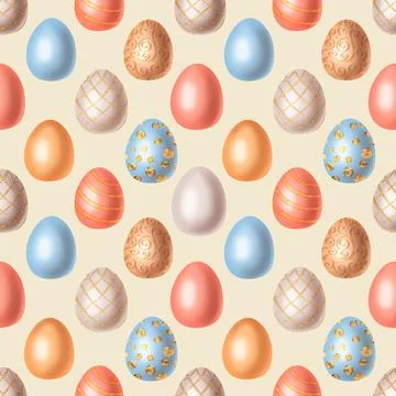 Seamless pattern with easter eggs Stock Illustration