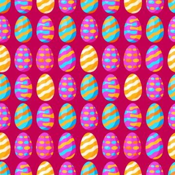 Seamless pattern with Easter eggs with an ornament. Illustrazione stock