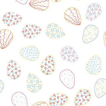 Seamless pattern with Easter eggs, outline design. A vibrant seamless backgro Stockillustratie