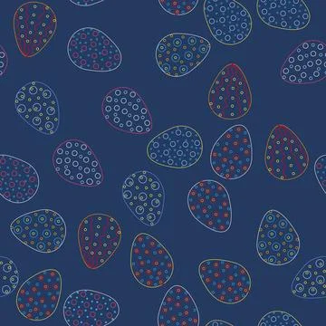 Seamless pattern with Easter eggs, outline design. A vibrant seamless backgro Stockillustratie