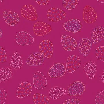 Seamless pattern with Easter eggs, outline design. A vibrant seamless backgro Stockillustratie