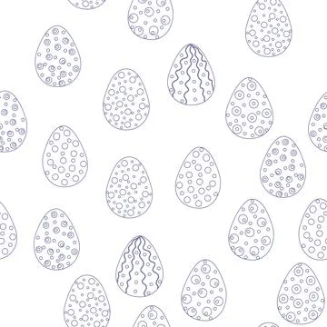 Seamless pattern with Easter eggs, outline design. A vibrant seamless backg.. Stockillustratie