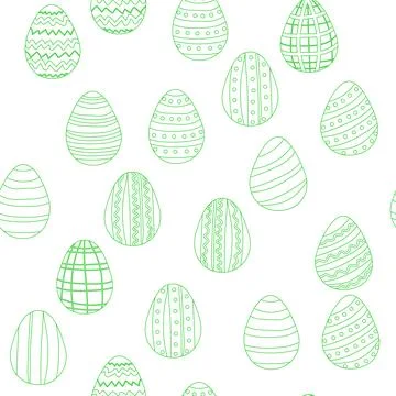 Seamless pattern with Easter eggs, outline design. A vibrant cute patterned e Stockillustratie