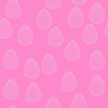 Seamless pattern with Easter eggs, outline design. A vibrant cute patterned e Stockillustratie