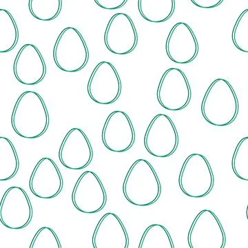 Seamless pattern with Easter eggs, outline design. A vibrant cute patterned e イラスト素材