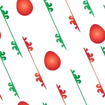 Seamless pattern with Easter eggs - red and green shapes vector Stock Illustration