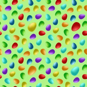 Seamless pattern of easter eggs. Vector illustration in cartoon style. Stock Illustration