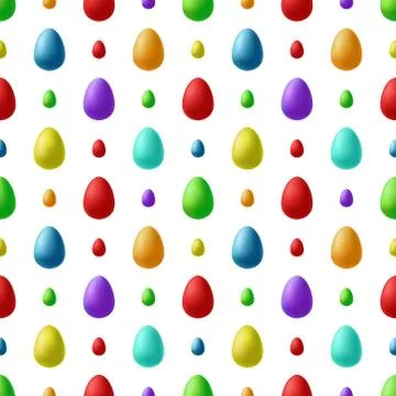 Seamless pattern of easter eggs. Vector illustration in cartoon style. Stock Illustration