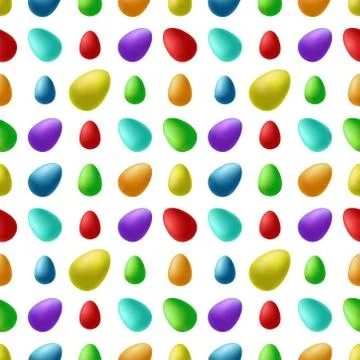 Seamless pattern of easter eggs. Vector illustration in cartoon style. 库存插图