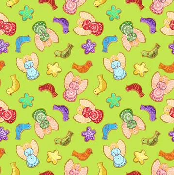 Seamless pattern. Easter, gingerbread. Illustrazione stock