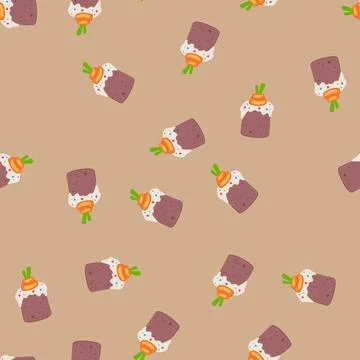 Seamless pattern easter sweet cake with carrot decoration Stock Illustration