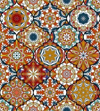 Seamless pattern. Eastern decorative elements. Hand drawn background Stockillustratie