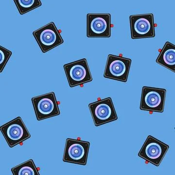 Seamless pattern echo speaker music cartoon vector 스톡 일러스트