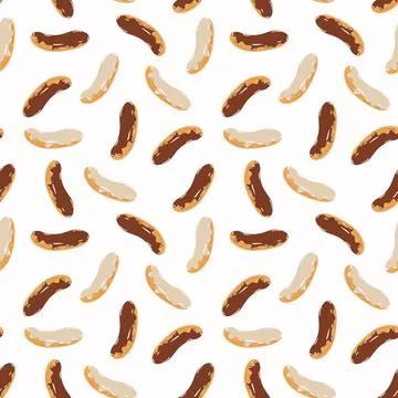 Seamless pattern of eclair in a flat style Stock-Illustration