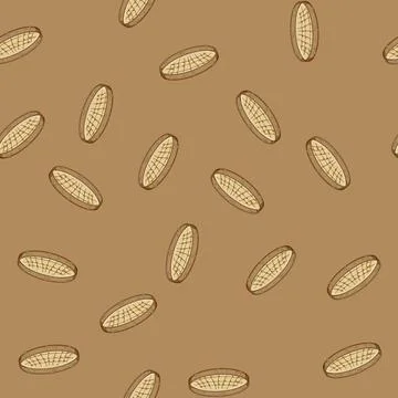 Seamless pattern eco bamboo plate cartoon vector イラスト素材