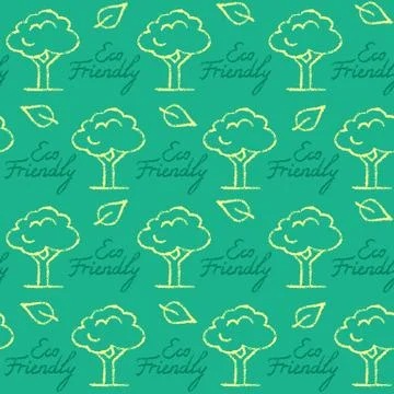 Seamless pattern with Eco Friendly text Stock Illustration