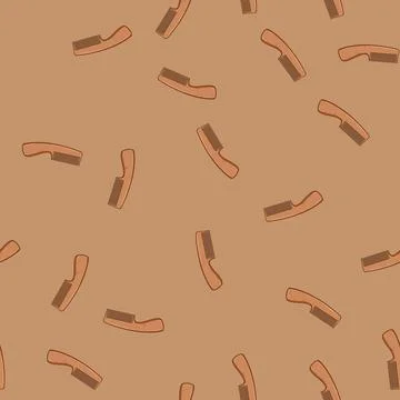 Seamless pattern eco hair brush wooden cartoon vector Stock Illustration